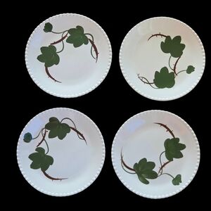 Blue Ridge Southern Ivy Hand Painted Candlewick Edges Set of 4 Bread Plates 7"